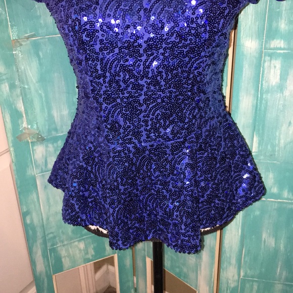 M. M. Couture | women's sequined peplum top - Picture 3 of 8